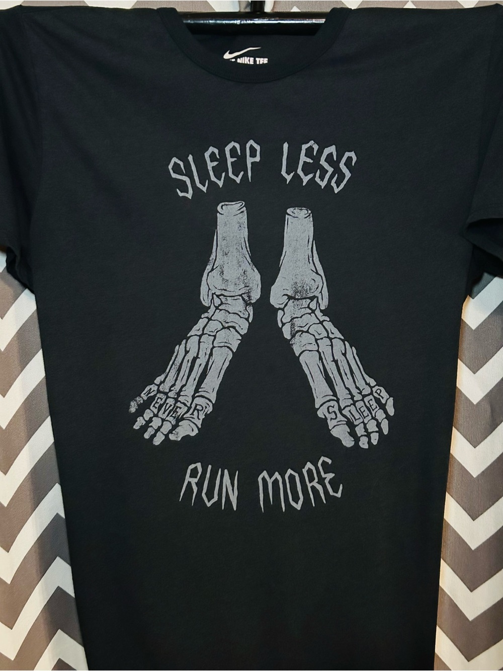 Nike DriFit Black 'Sleep Less Run More' Graphic Tee
